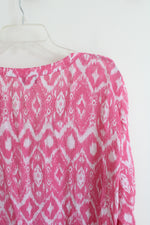 Christopher & Banks Pink & White Loose Top | L