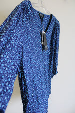 NEW French Dressing Jeans Textured Marine Dot Top