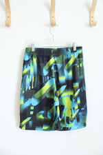 Nike Black Blue Green & Yellow Patterned Athletic Shorts | Youth XL