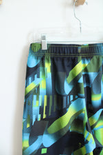 Nike Black Blue Green & Yellow Patterned Athletic Shorts | Youth XL