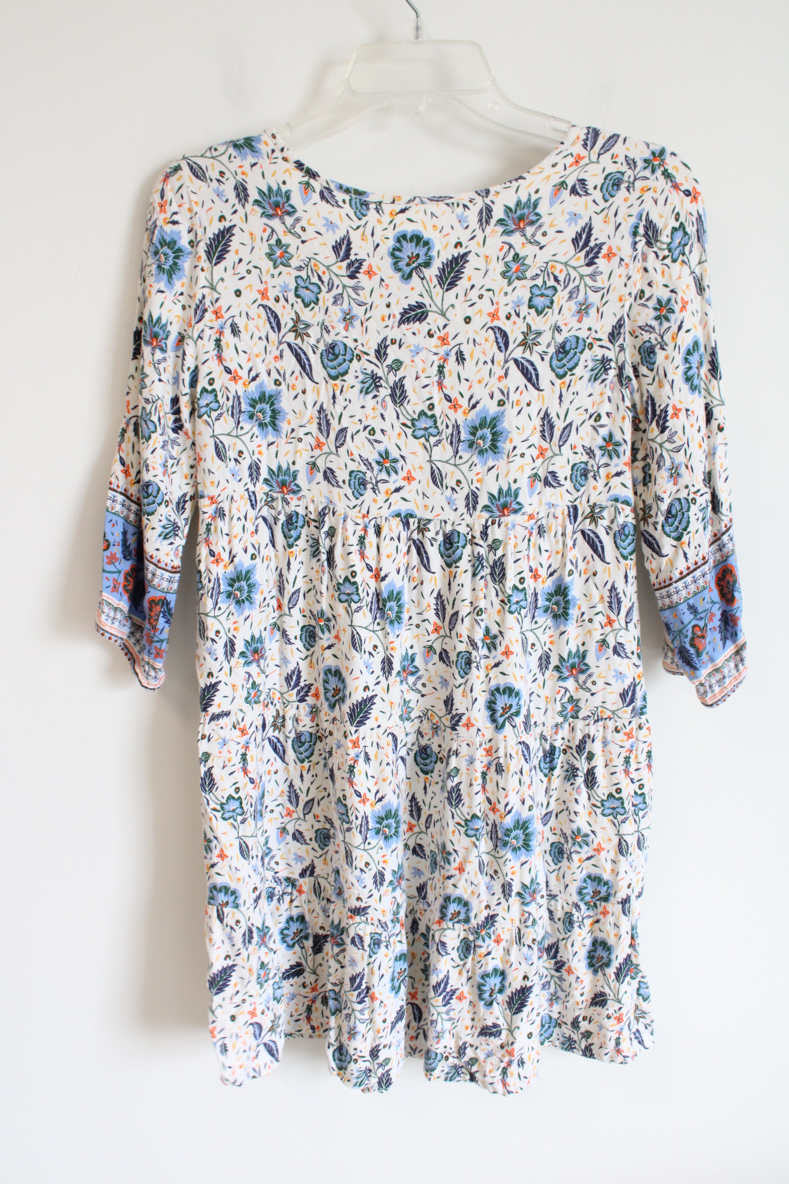 Old Navy Cream Floral Boho Style Dress | XL (14)