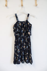 Romwe Flowy Navy Floral Dress | 4