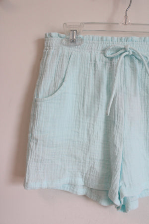 NEW Franki By Francesca's Light Blue Muslin Drawstring Shorts | 10