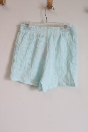 NEW Franki By Francesca's Light Blue Muslin Drawstring Shorts | 10