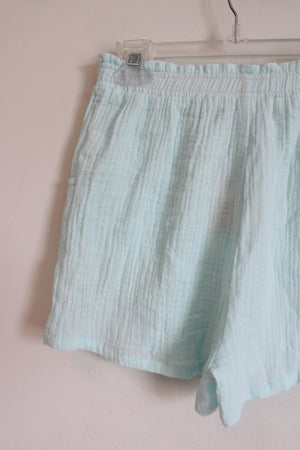 NEW Franki By Francesca's Light Blue Muslin Drawstring Shorts | 10