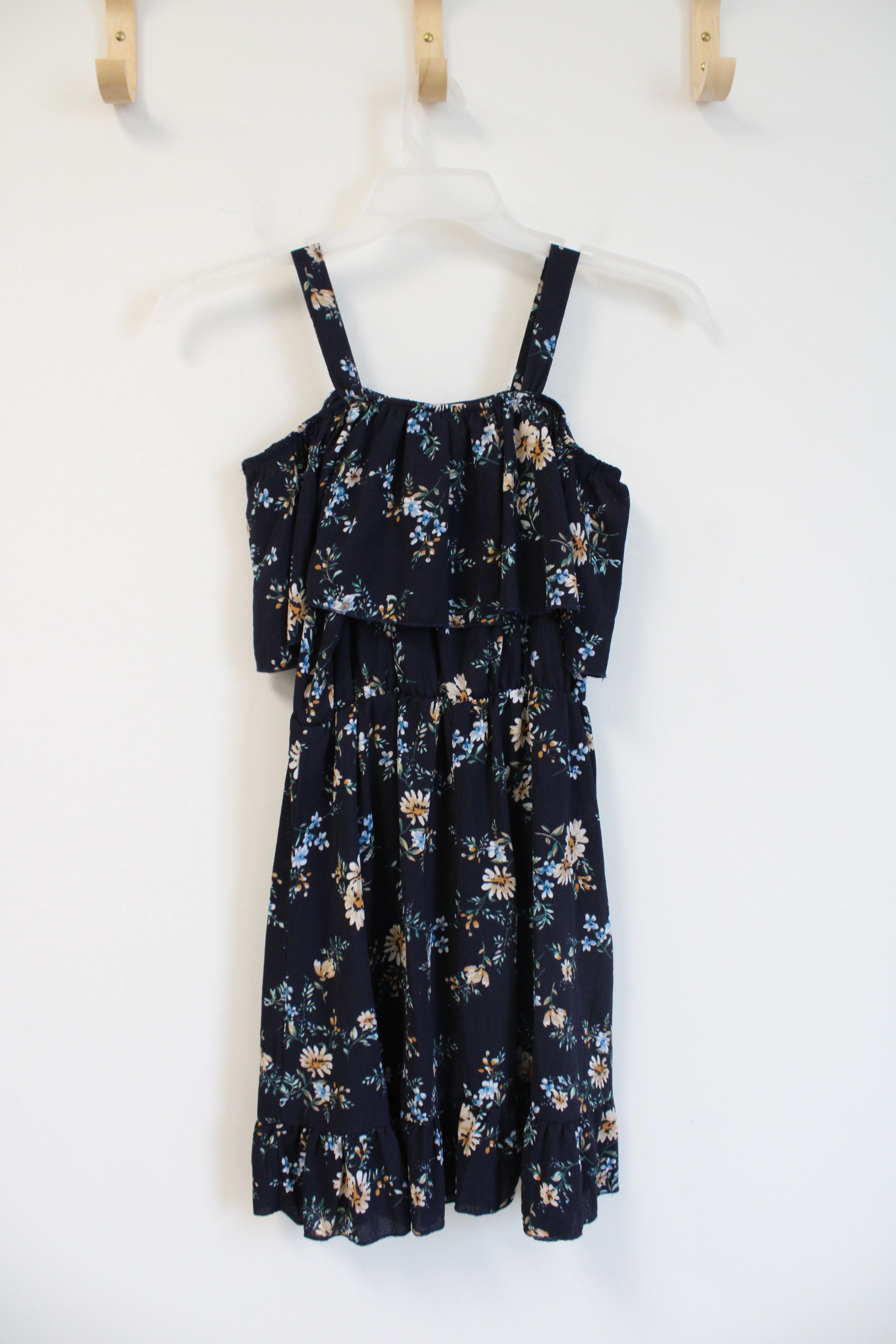 Romwe Flowy Navy Floral Dress | 4