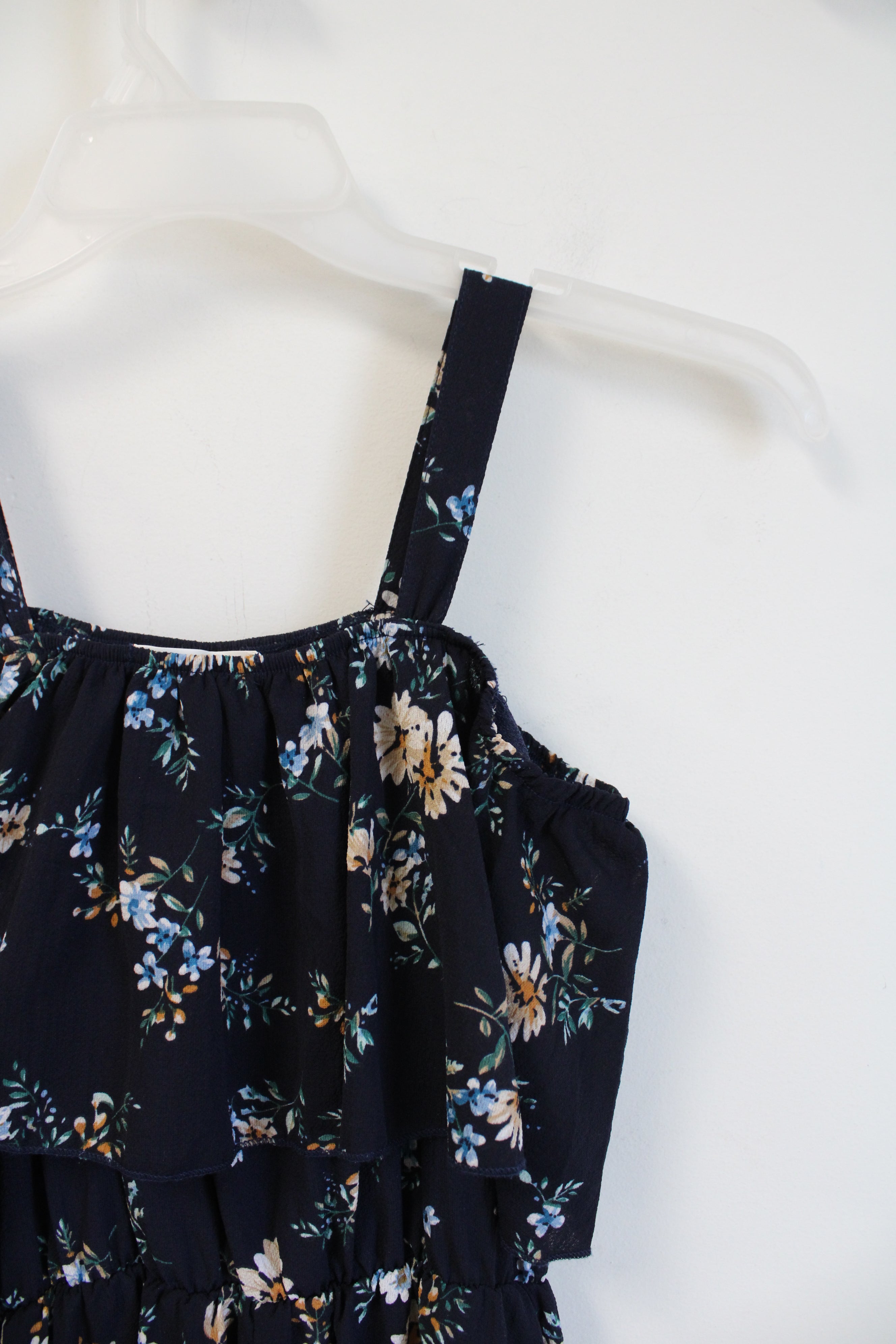 Romwe Flowy Navy Floral Dress | 4