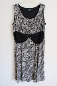 Perceptions Black Off White Paisley Dress | 18W