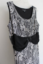 Perceptions Black Off White Paisley Dress | 18W