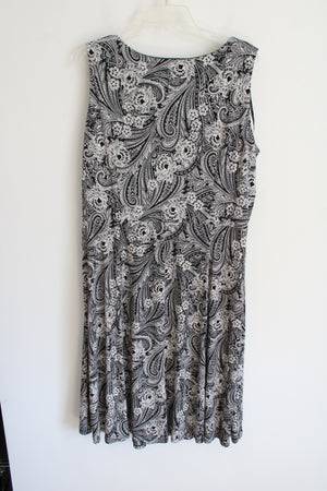 Perceptions Black Off White Paisley Dress | 18W