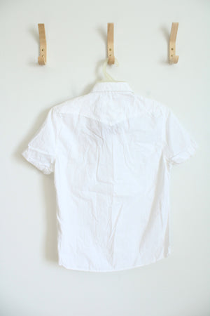 NEW Ditch Plains White Snap Button Down Cotton Shirt | Youth XXL (18/20)