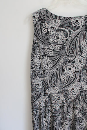 Perceptions Black Off White Paisley Dress | 18W