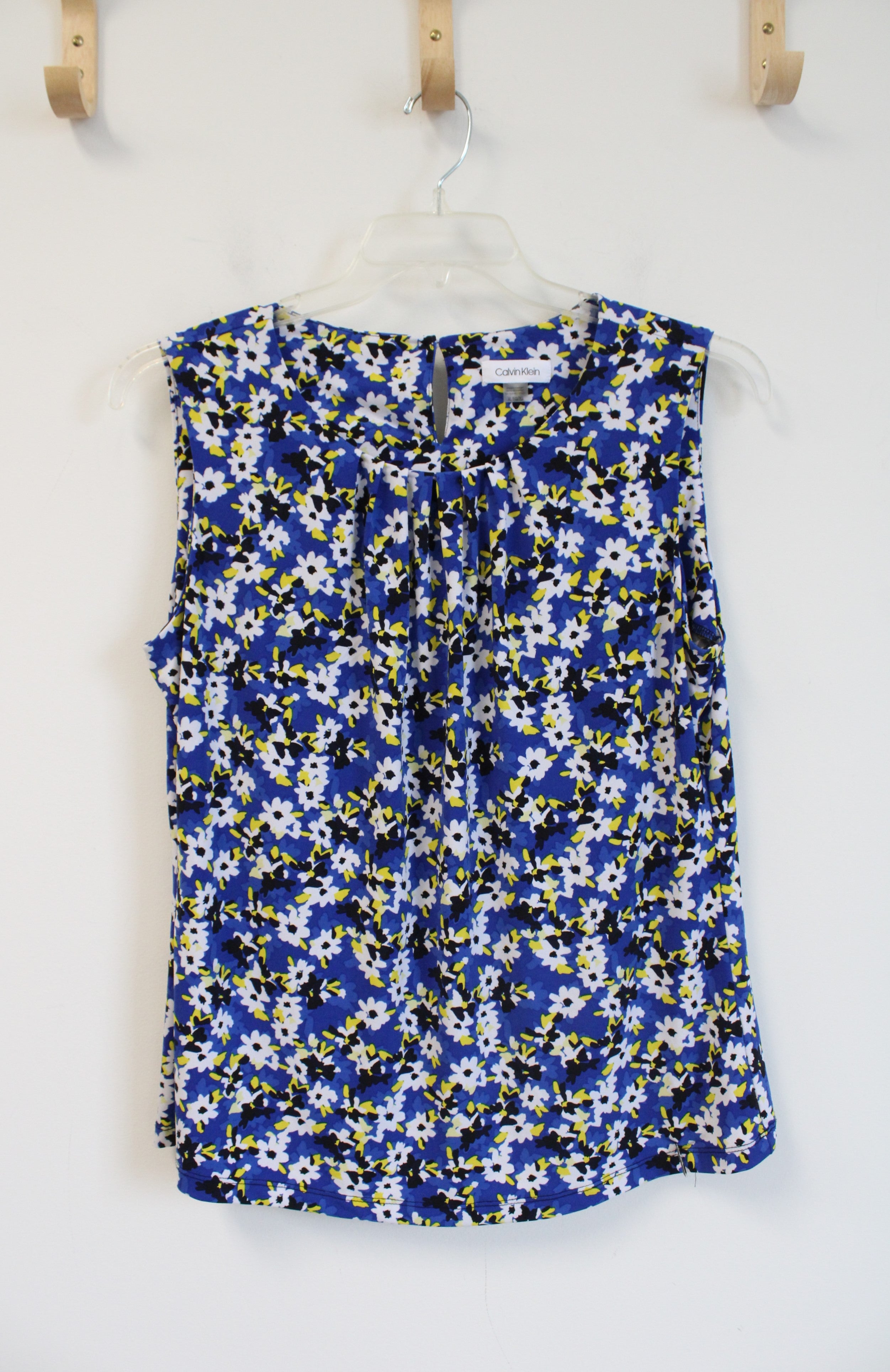 Calvin Klein Blue Black & Yellow Floral Top | XL