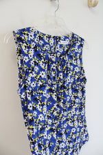 Calvin Klein Blue Black & Yellow Floral Top | XL