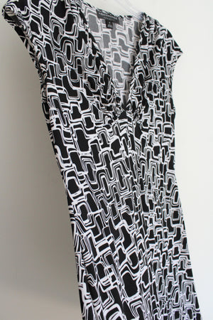 Connected Apparel Black White Patterned Dress | 8