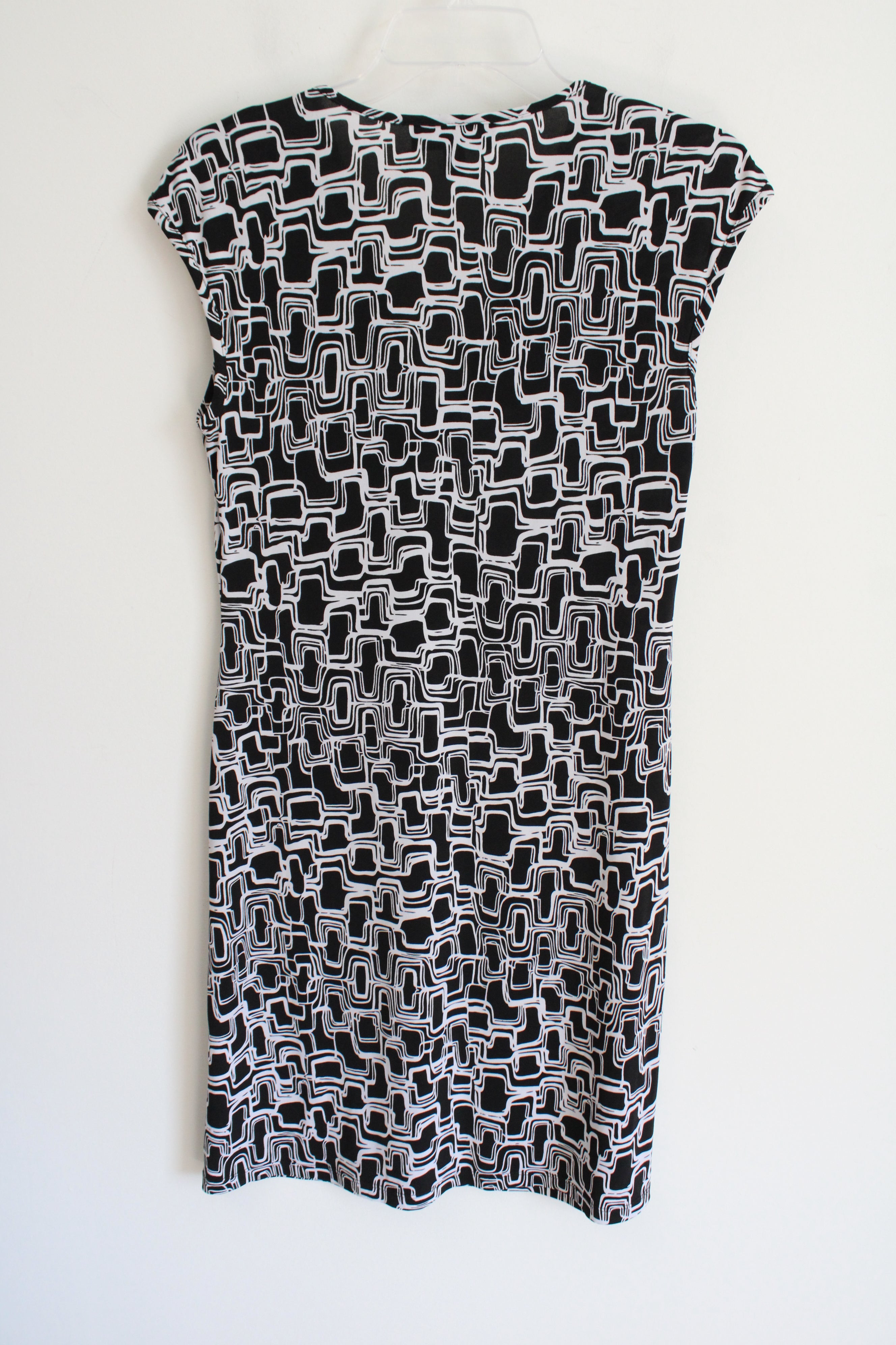 Connected Apparel Black White Patterned Dress | 8