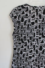 Connected Apparel Black White Patterned Dress | 8