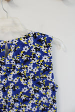 Calvin Klein Blue Black & Yellow Floral Top | XL