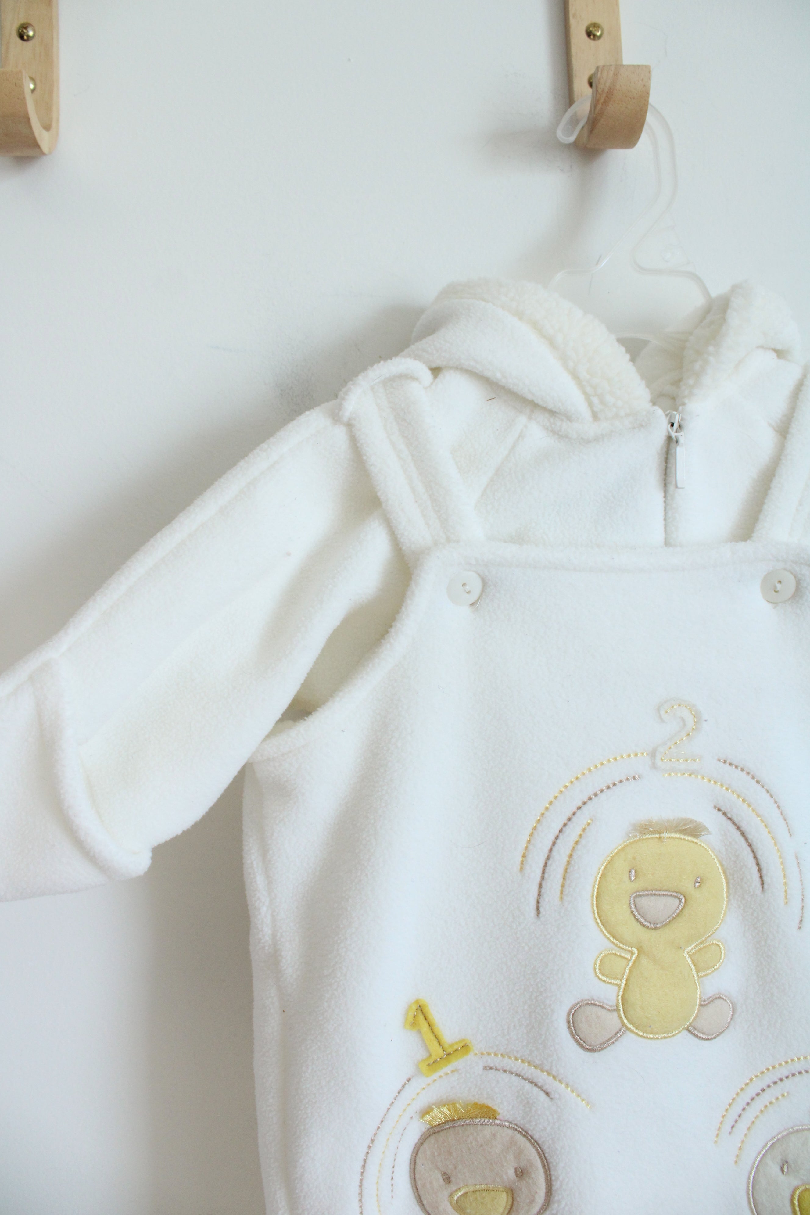 Miniwear Cream Duckling Hooded Fleece Swaddle | 0-6 MO