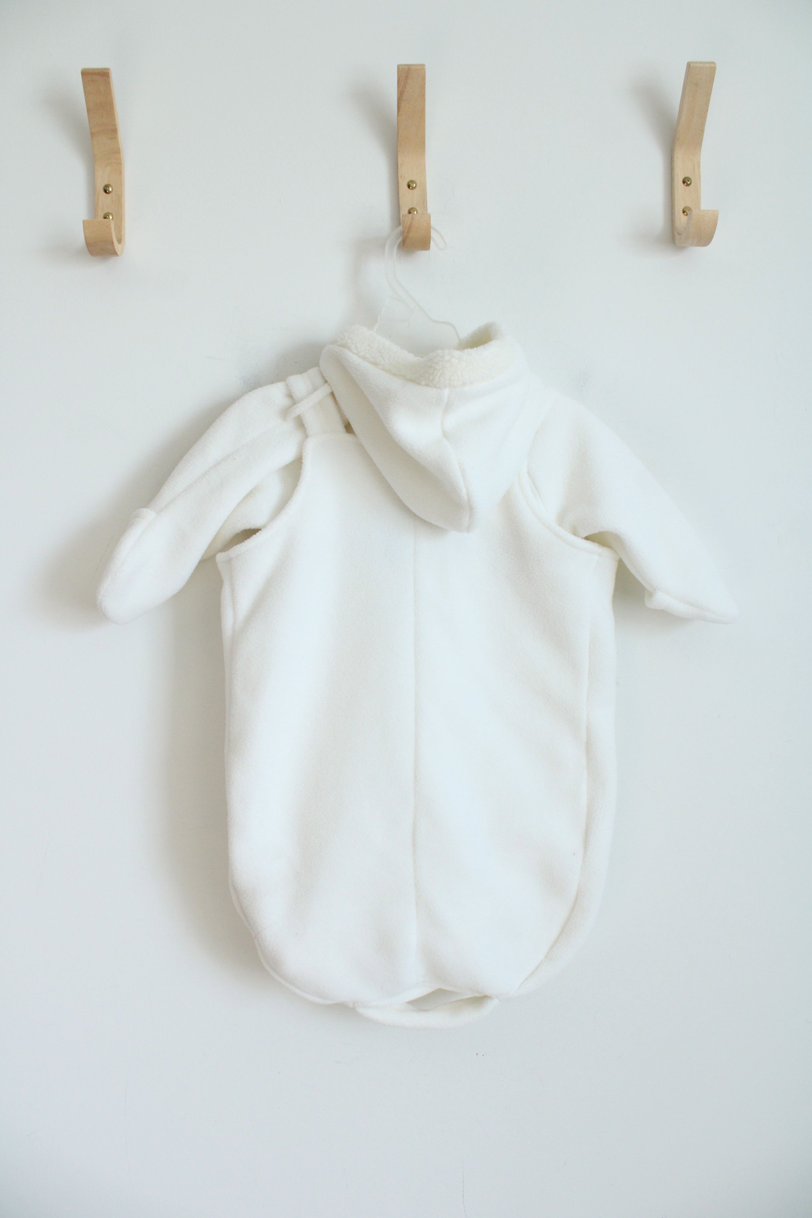 Miniwear Cream Duckling Hooded Fleece Swaddle | 0-6 MO