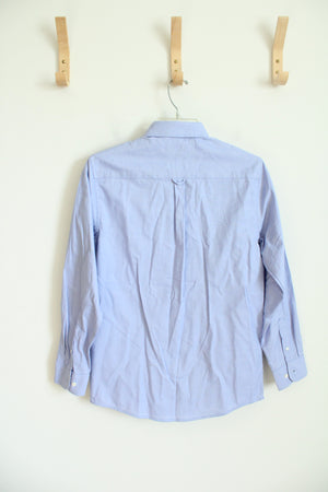 Chaps Stretch Blue Long Sleeved Button Down Shirt | Youth L (14/16)