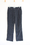 Jones Wear Sport Stretch Blue Gray & Black Striped Corduroy Pants | 6