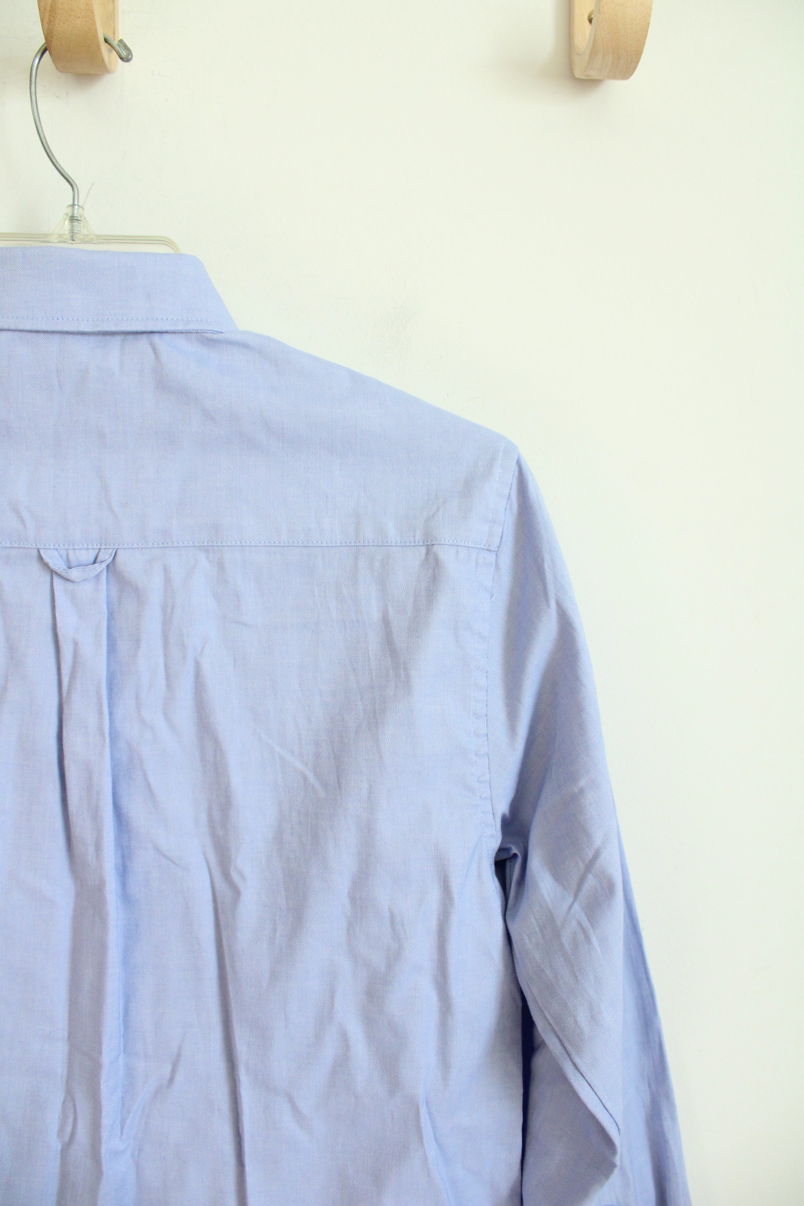 Chaps Stretch Blue Long Sleeved Button Down Shirt | Youth L (14/16)