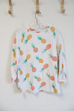 LOFT White Pineapple Cotton Long Sleeved Top | M