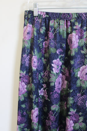 Vintage Anthony Richards Purple Floral Skirt | XL