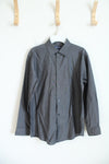 Chaps Gray Long Sleeved Button Down Cotton Shirt | Youth L (14/16)