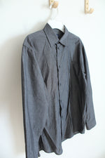 Chaps Gray Long Sleeved Button Down Cotton Shirt | Youth L (14/16)