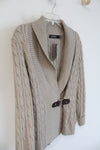 NEW Ralph Lauren Tan Cable Knit Cardigan | M