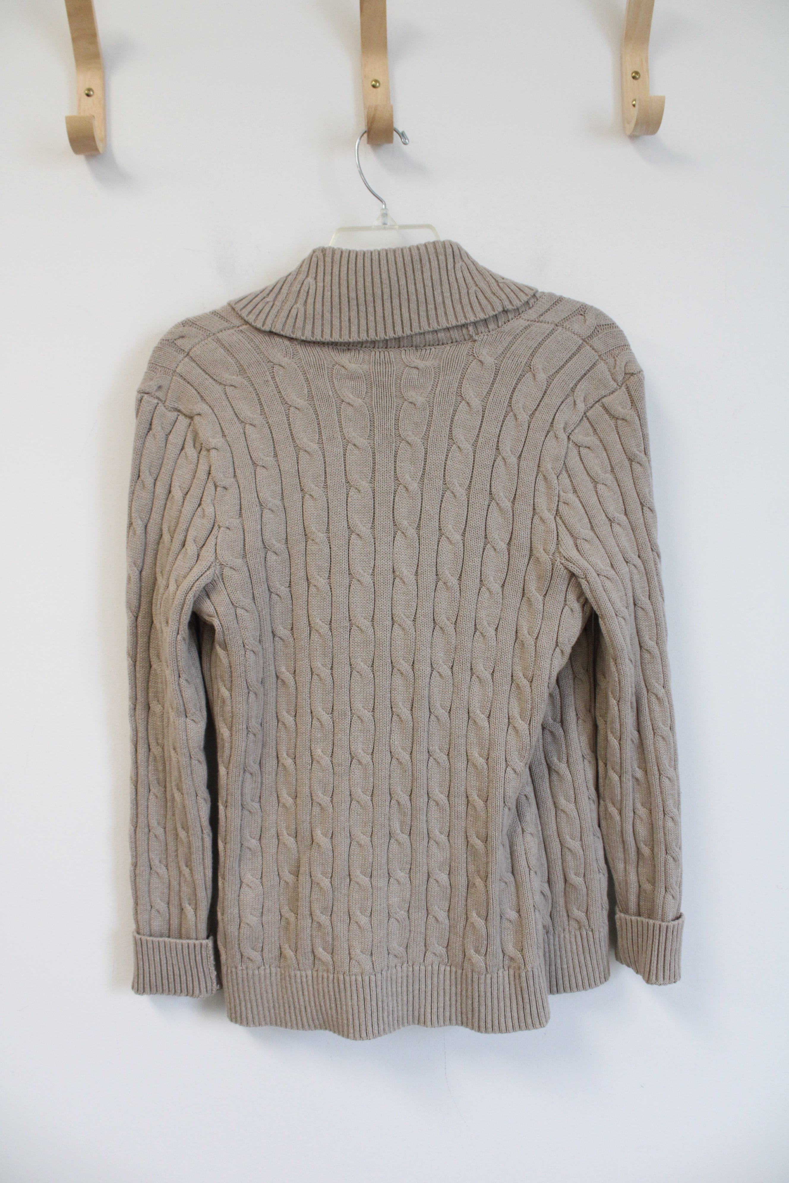 NEW Ralph Lauren Tan Cable Knit Cardigan | M