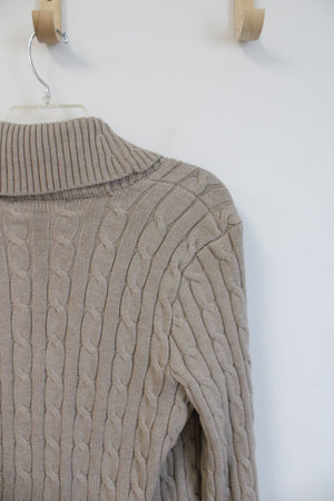 NEW Ralph Lauren Tan Cable Knit Cardigan | M