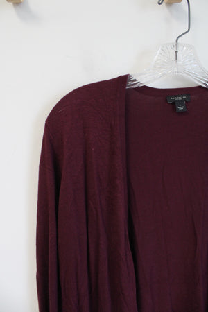 Ann Taylor Burgundy Soft Knit Cardigan | L