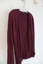 Ann Taylor Burgundy Soft Knit Cardigan | L