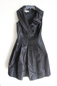 Rickie Freeman Teri Jon Black Satin Dress | 4