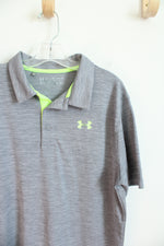 Under Armour Gray & Green Polo Shirt | Youth XL (18/20)