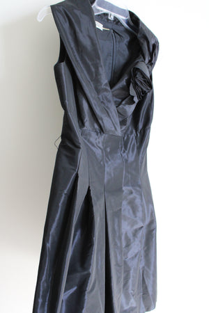 Rickie Freeman Teri Jon Black Satin Dress | 4