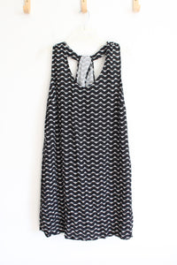 Old Navy Black & White Patterned Razorback Dress | XL