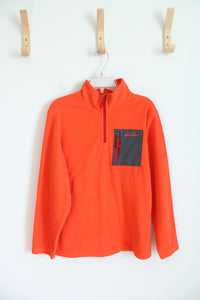 Eddie Bauer Orange Fleece Quarter Zip Sweatshirt | Youth L