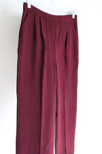 St. John Collection By Marie Gray Maroon Knit Straight Leg Trouser Pant | 2