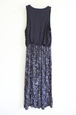 LOFT Navy Floral Maxi Dress | XS