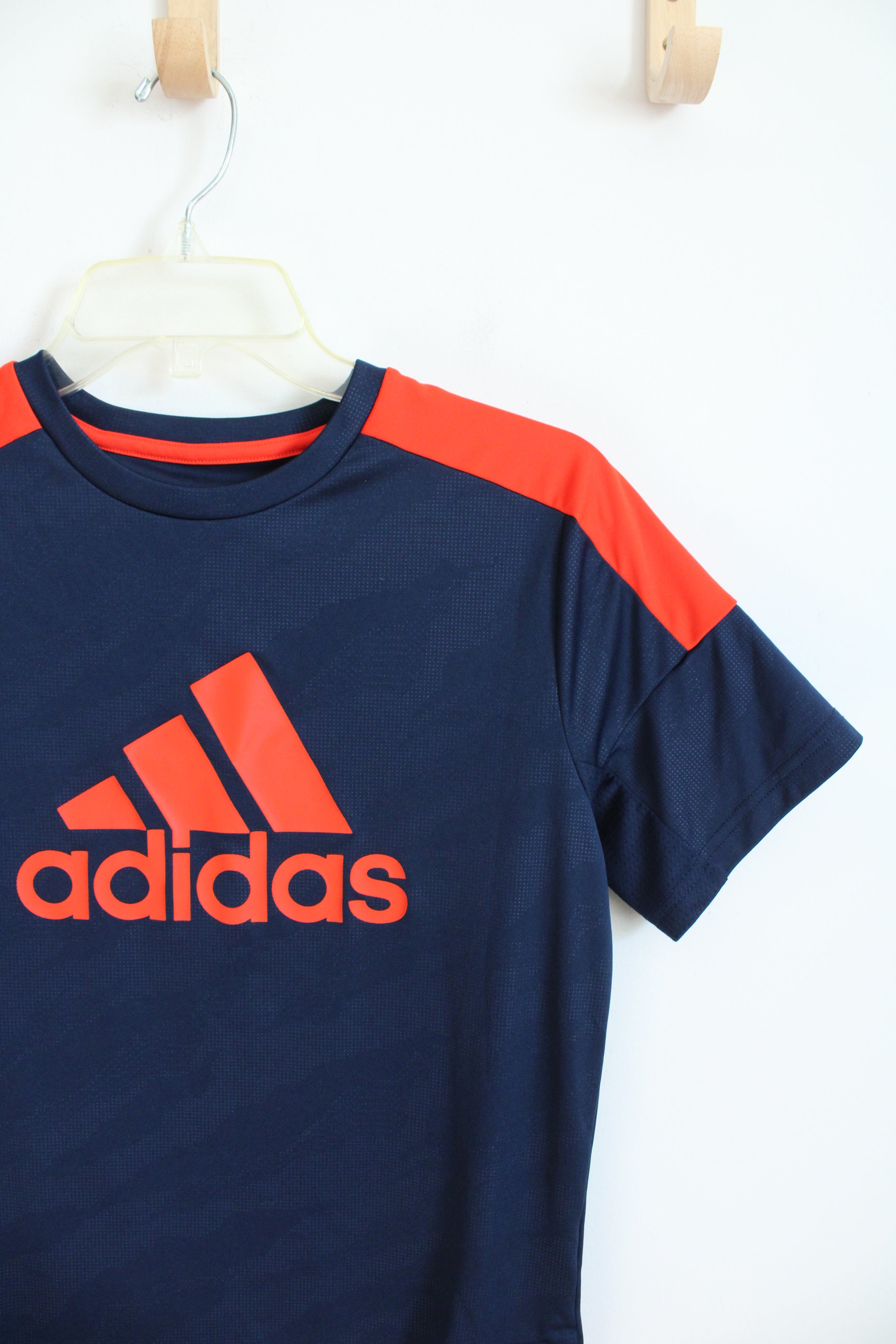 Adidas Navy & Orange Athletic Shirt | Youth L (14/16)