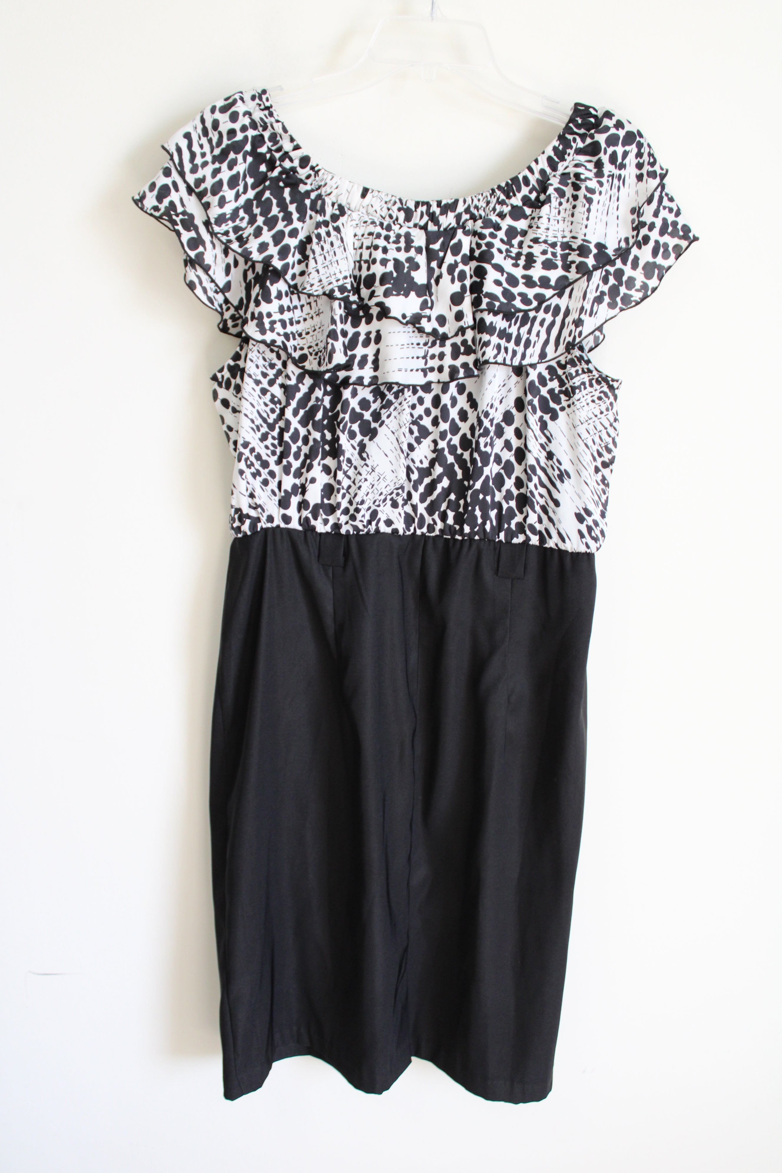 Dressbarn Black Ruffle Dress 14 Jubilee Thrift
