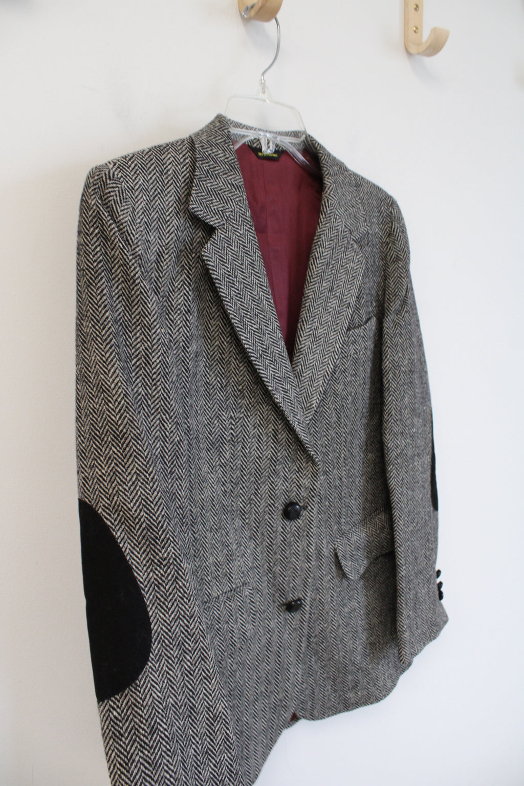 Burnbrae Sportswear Vintage Black & Gray Herringbone Blazer | M