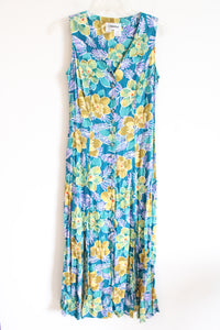 Chiasso Vintage 90's Teal Tropical Dress | 10