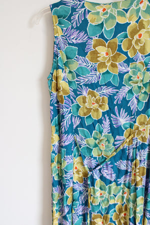 Chiasso Vintage 90's Teal Tropical Dress | 10