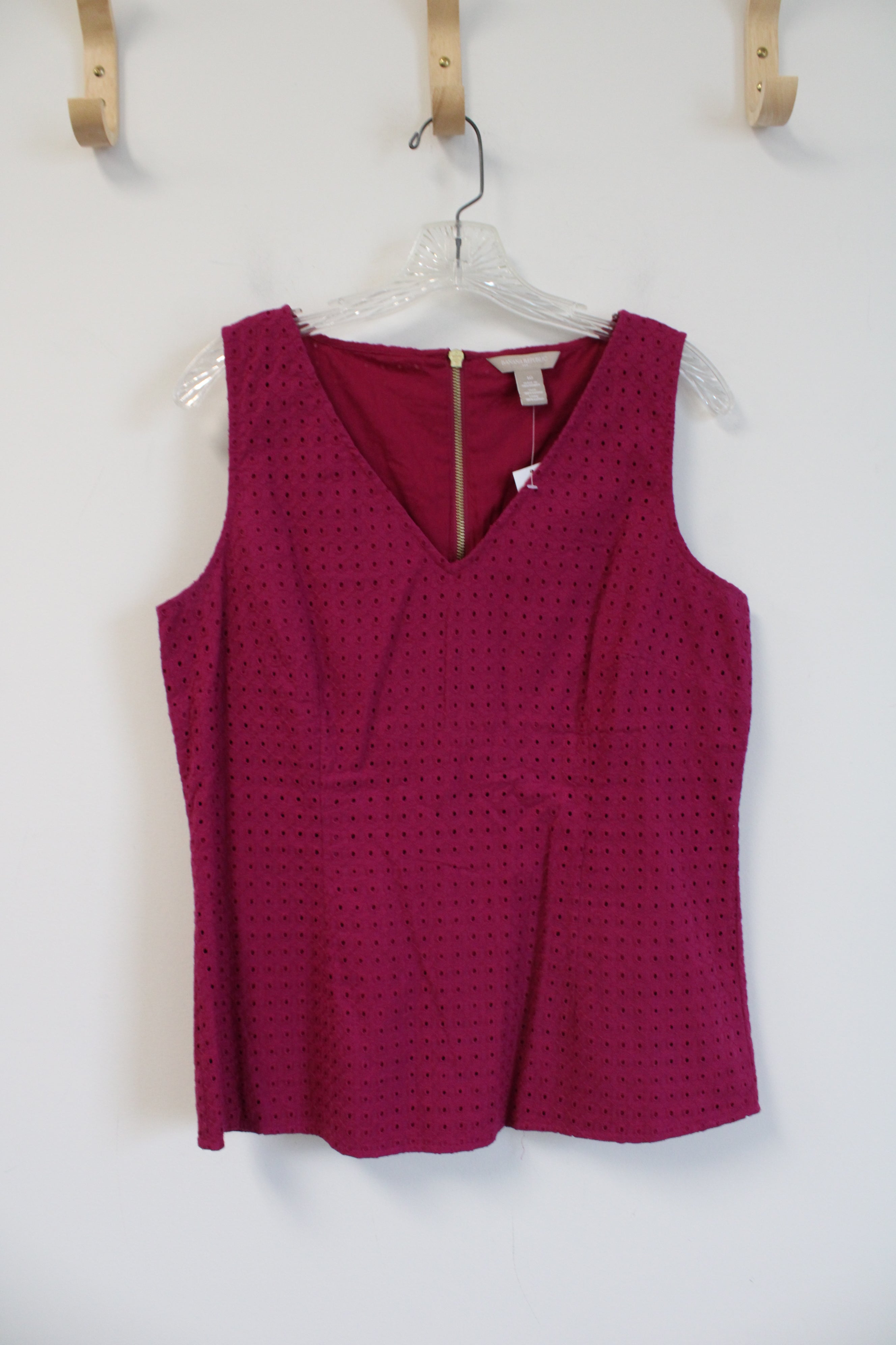 NEW Banana Republic Magenta Lace Eyelet Tank Top | 10