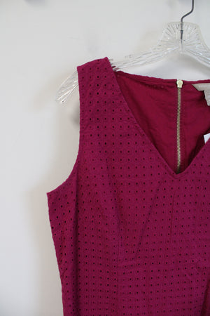 NEW Banana Republic Magenta Lace Eyelet Tank Top | 10